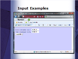 Input Examples
